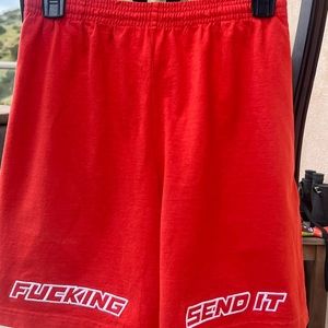 Nelk boys "Fucking send it shorts in coral size M